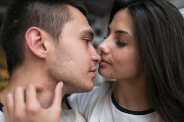Couple have fun in the city