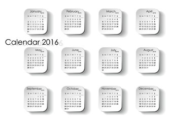 Planning calendar 2016