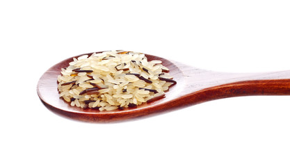 rice blend in wooden spoon