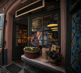 Couple have fun in the city