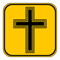 Religious cross button.