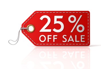 25 percent off sale tag