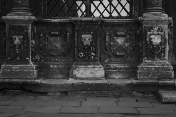 ancient bas relief on the building