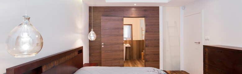 Wooden entrance to bedroom