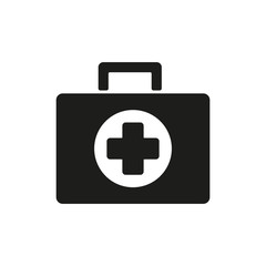 The medicine chest icon. Ambulance symbol. Flat