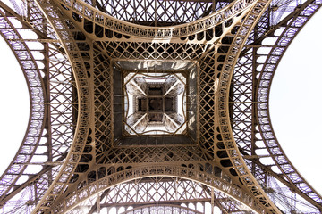  abstract view of details of Eiffel Tower , Paris, France