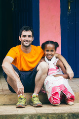 Photography of a caucasic man with an ethiopian girl