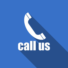 call us flat icon phone sign