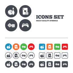 Bowling and Casino signs. Video game joystick.