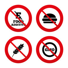 Food additive icon. Hamburger fast food sign.