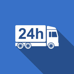 delivery flat icon 24h shipping sign
