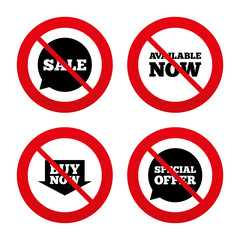 Sale icons. Special offer speech bubbles symbols