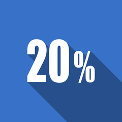 20 percent flat icon sale sign