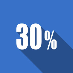 30 percent flat icon sale sign