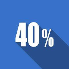 40 percent flat icon sale sign