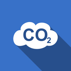 carbon dioxide flat icon co2 sign