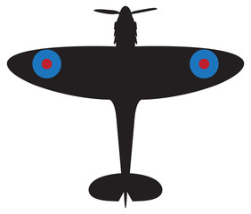 Spitfire Silhouette - obrazy, fototapety, plakaty