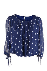 Female blouse with polka dots, isolated on white