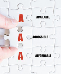 Last puzzle piece with Business Acronym AAA