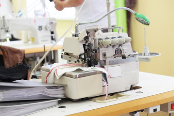 Interior of a garment factory shop