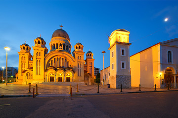 Fototapeta na wymiar Basilica Saint Andrew of Patras is the largest church in Greece.
