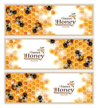 Honey Banners with Working Bees