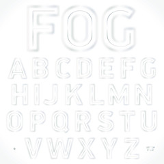 Font fog, stylish alphabet. Best for use for posters, cards, flyers and web design. Vector illustration.