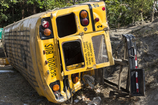 school bus rolled over in accident