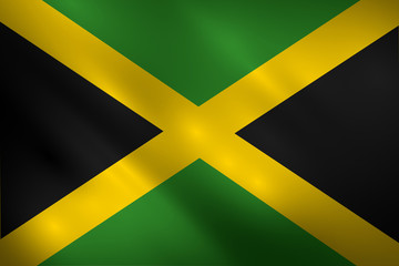 Waving Jamaica flag vector