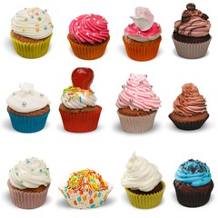 Cupcake, Isolated, Multi Colored.