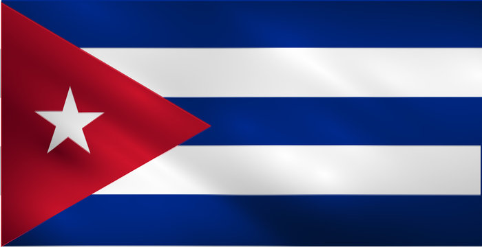 Waving flag of Cuba vector