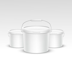 Vector Set of Plastic Bucket Container Packaging