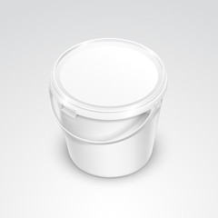 Vector Blank Plastic Bucket Container Packaging