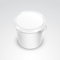 Vector Blank Plastic Bucket Container Packaging