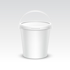 Vector Blank Plastic Bucket Container Packaging