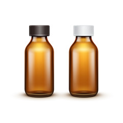 Vector Blank Glass Medical Bottle Isolated