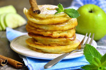 Apples fried in a batter.