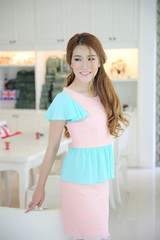 asian girl on fashion dress