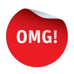 Red vector sticker text OMG