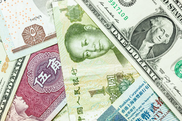 Various currency banknotes.