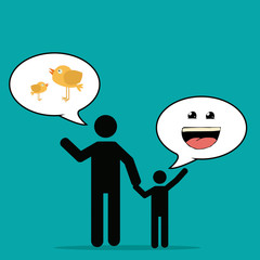 pet illustration over color background