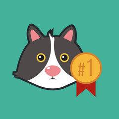 pet illustration over color background