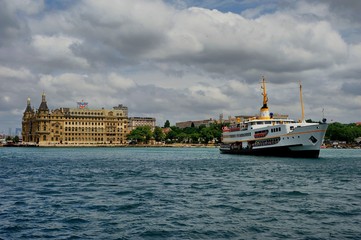 Haydarpasha and istanbul classic ferry boat