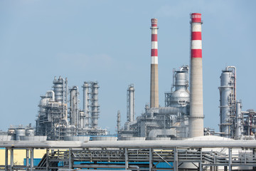 gas processing factory. landscape with gas and oil industry