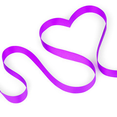 Fototapeta premium Purple ribbon shaping heart