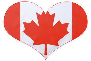 Obraz premium Heart shape Canadian Flag