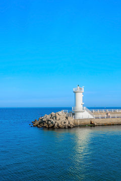 Lighthouse on sea