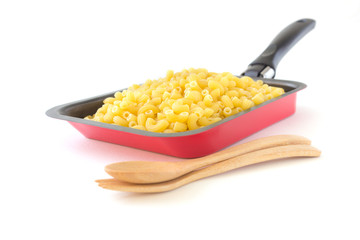 pasta on pan isolate on white