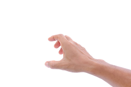 Man hand on white background, Isolated