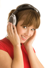 Fototapeta premium Young girl with headphones